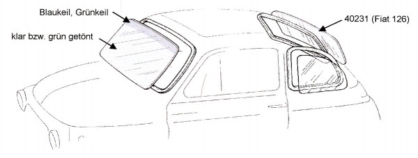 Windschutzscheibe Fiat 126 -klar-