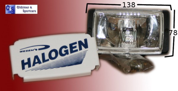 Scheinwerfer Fernlicht Zusatzscheinwerfer eckig 138 x 78 x 60 zb. Fiat 500, 126, 850, usw.